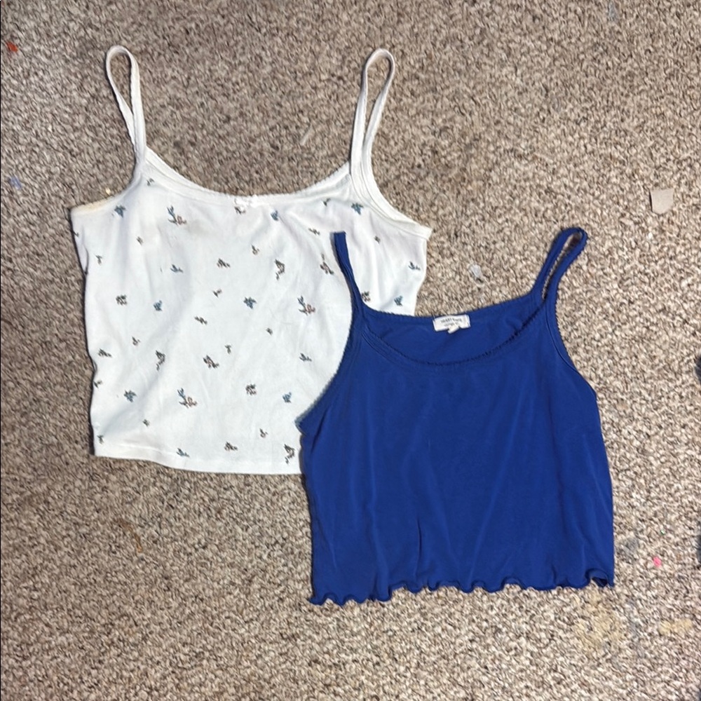Levi's Kids' White Patterned and Blue Camisoles
